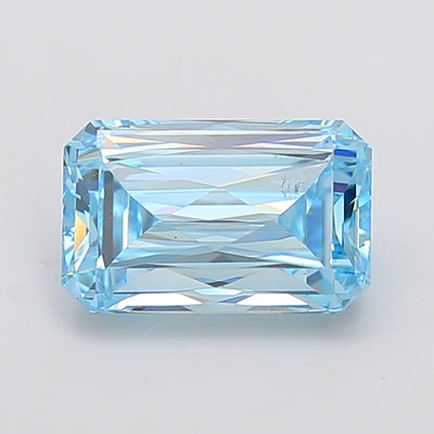 3.54 carat fancy intense blue radiant lab grown diamond VS1 clarity