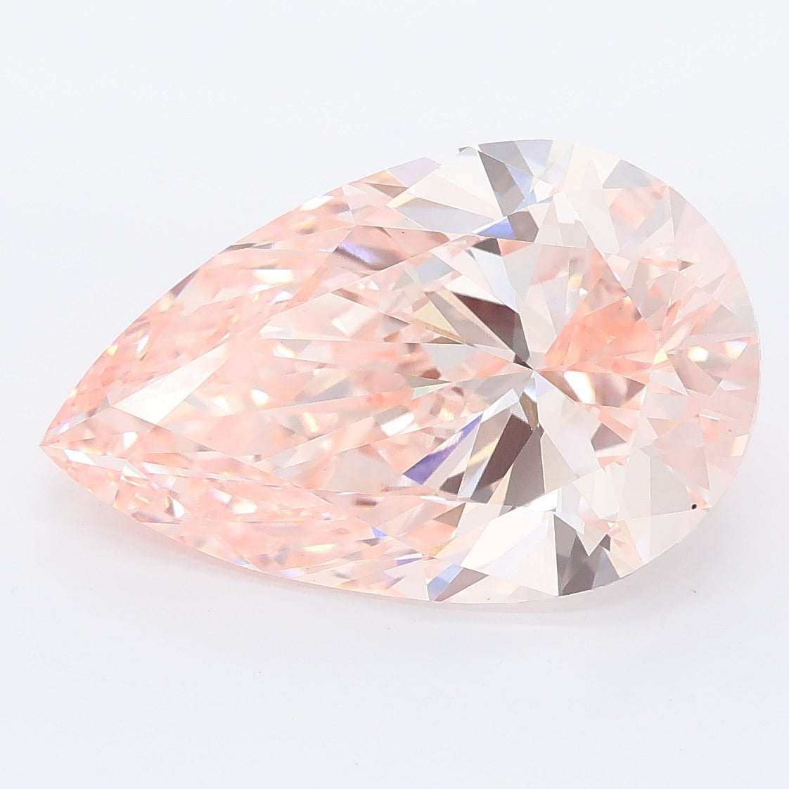 7.00 carat fancy vivid pink pear lab grown diamond VVS2 clarity