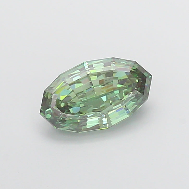 3.10 carat fancy vivid green oval lab grown diamond VS1 clarity