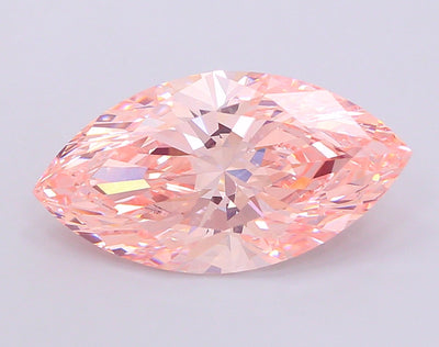 7.08 carat fancy vivid pink marquise lab grown diamond VVS2 clarity