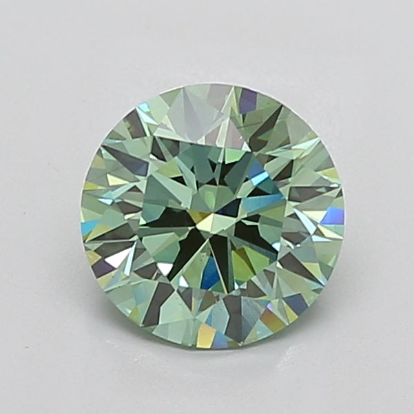 2.29 carat fancy vivid green round lab grown diamond VS2 clarity