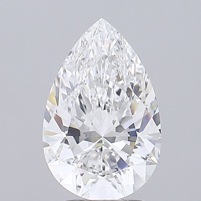 3.54 carat pear lab grown diamond D color VS2 clarity