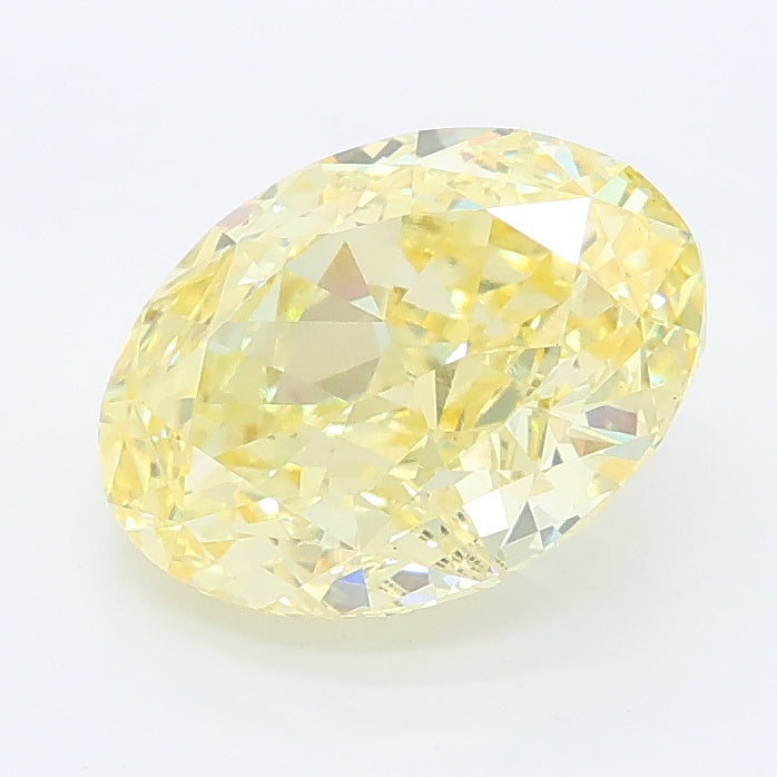 2.33 carat fancy intense yellow oval lab grown diamond VS1 clarity