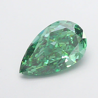 2.12 carat fancy vivid green pear lab grown diamond VVS2 clarity