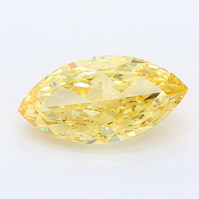 1.51 carat fancy vivid yellow marquise lab grown diamond VS1 clarity