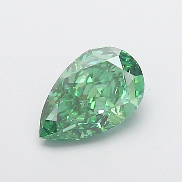 1.09 carat fancy vivid green pear lab grown diamond VVS2 clarity