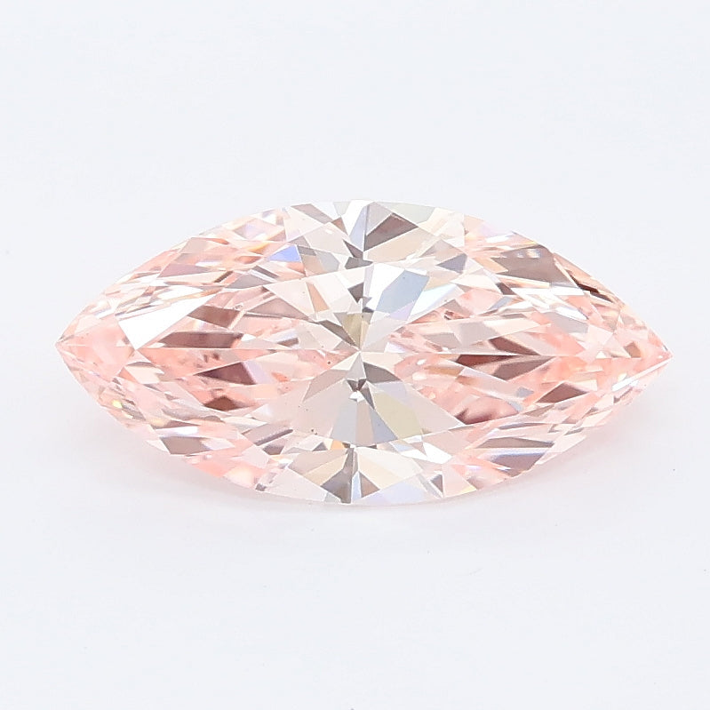 1.23 carat fancy vivid pink marquise lab grown diamond VS1 clarity