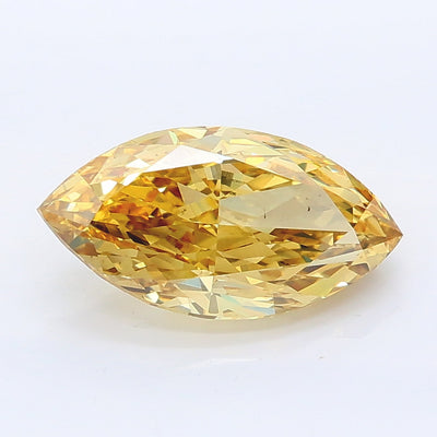 2.02 carat fancy intense yellow marquise lab grown diamond VS2 clarity