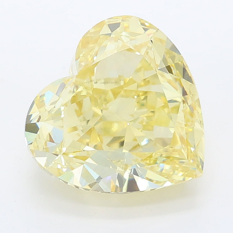 5.24 carat fancy intense yellow heart lab grown diamond VVS2 clarity