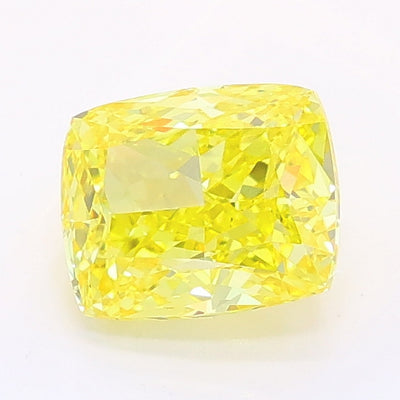1.11 carat fancy vivid yellow cushion lab grown diamond VVS2 clarity