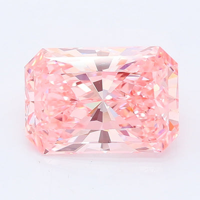 2.14 carat fancy vivid pink radiant lab grown diamond VS1 clarity