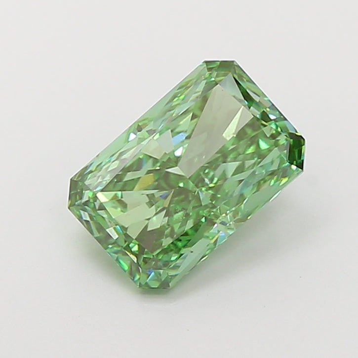 3.03 carat fancy vivid green radiant lab grown diamond VS2 clarity