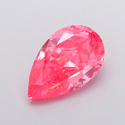 1.58 carat fancy vivid pink pear lab grown diamond VS1 clarity