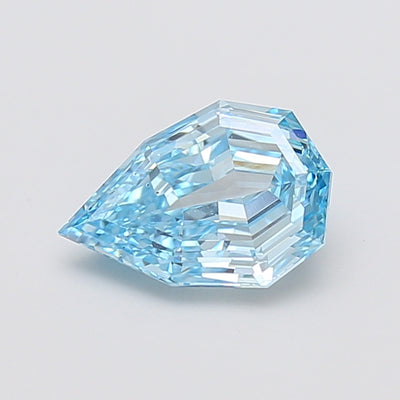 2.06 carat fancy vivid blue pear lab grown diamond VS1 clarity