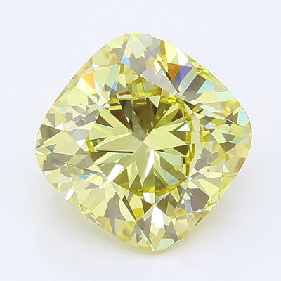 2.07 carat fancy yellow cushion lab grown diamond VS1 clarity