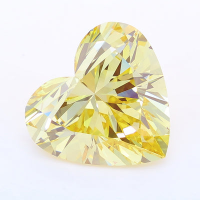 7.22 carat fancy yellow heart lab grown diamond VS1 clarity