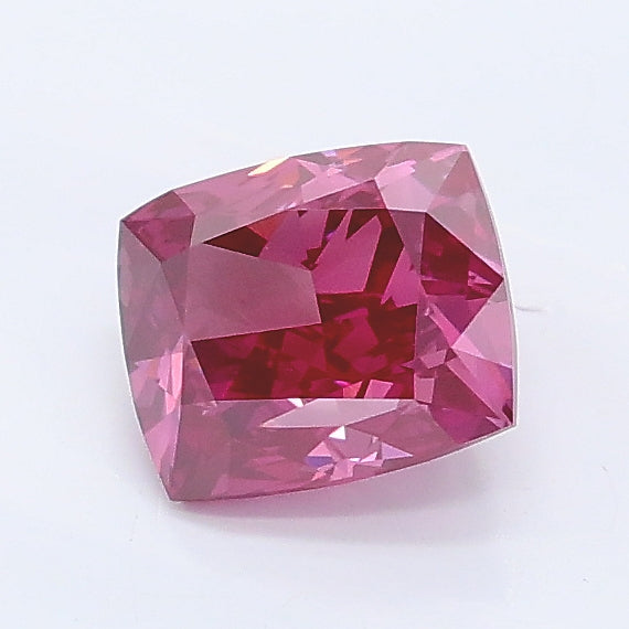 0.92 carat fancy vivid pink cushion lab grown diamond VS1 clarity