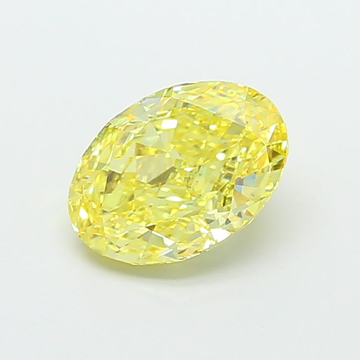 3.01 carat fancy vivid yellow oval lab grown diamond VS1 clarity