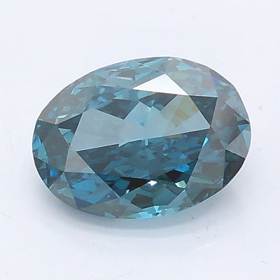 1.05 carat fancy vivid blue oval lab grown diamond VS1 clarity