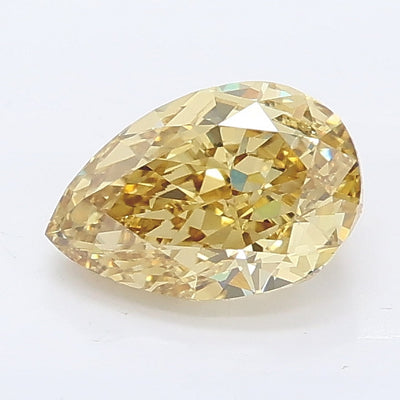 1.03 carat fancy intense yellow pear lab grown diamond VVS2 clarity