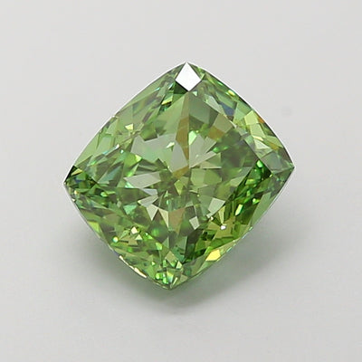 2.00 carat fancy vivid green cushion lab grown diamond VS1 clarity