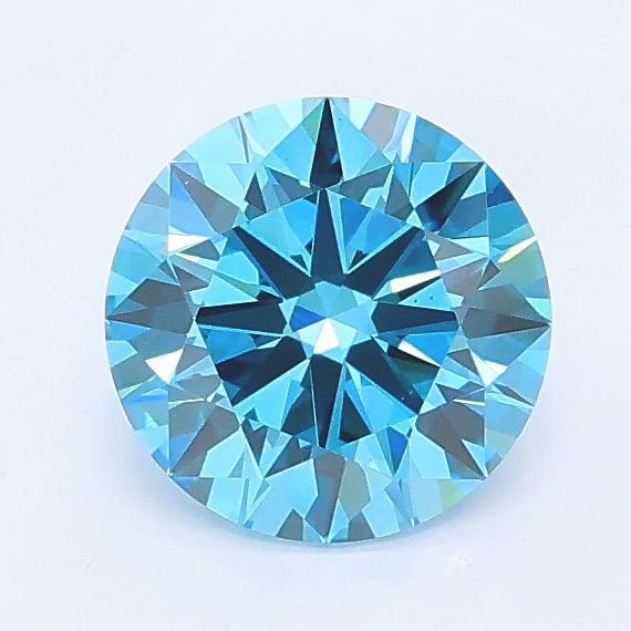 1.03 carat fancy vivid blue round lab grown diamond VS1 clarity