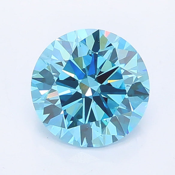 1.00 carat fancy vivid blue round lab grown diamond VS1 clarity