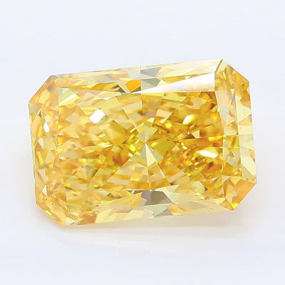 3.01 carat fancy intense yellow radiant lab grown diamond VVS2 clarity