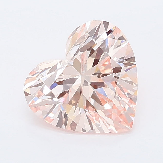 1.27 carat fancy intense pink heart lab grown diamond VVS2 clarity