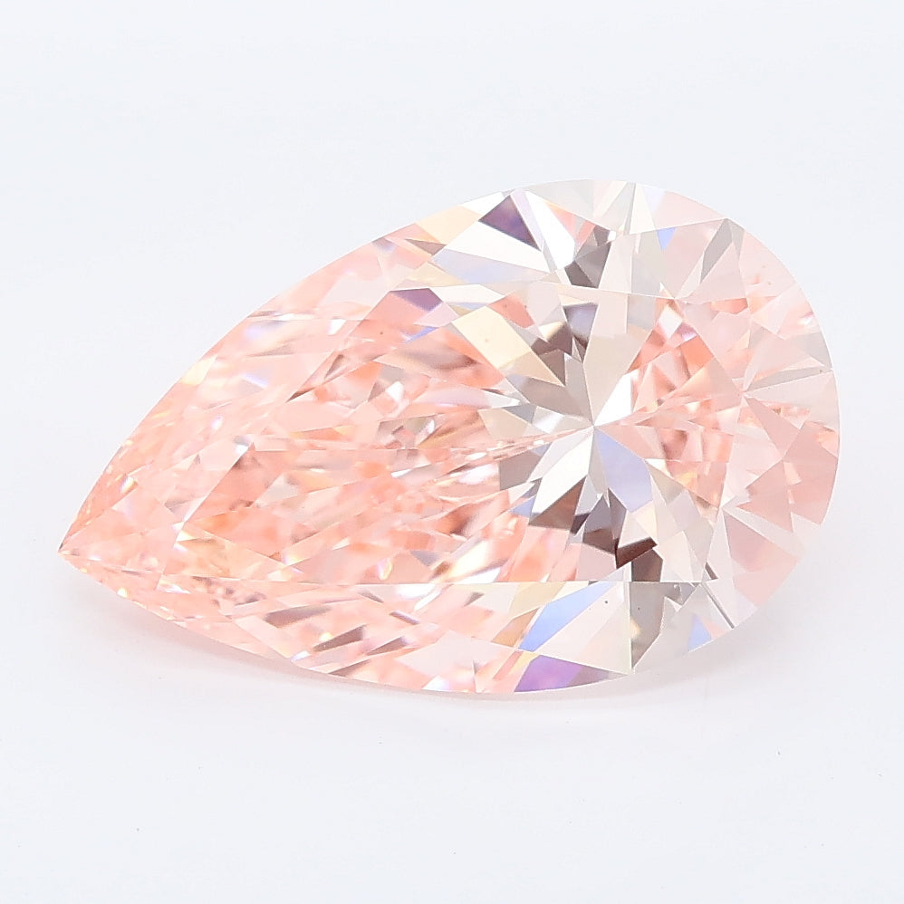 4.03 carat fancy vivid pink pear lab grown diamond VVS2 clarity