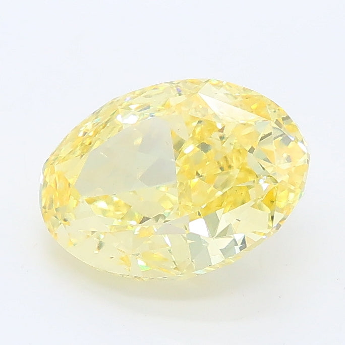 2.12 carat fancy intense yellow oval lab grown diamond VS1 clarity