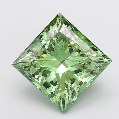 5.01 carat fancy vivid green princess lab grown diamond VS2 clarity