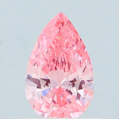 0.59 carat fancy vivid pink pear lab grown diamond VS1 clarity