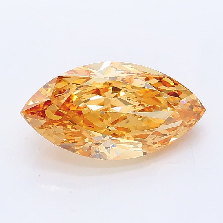 1.50 carat fancy intense brownish yellow marquise lab grown diamond VS1 clarity