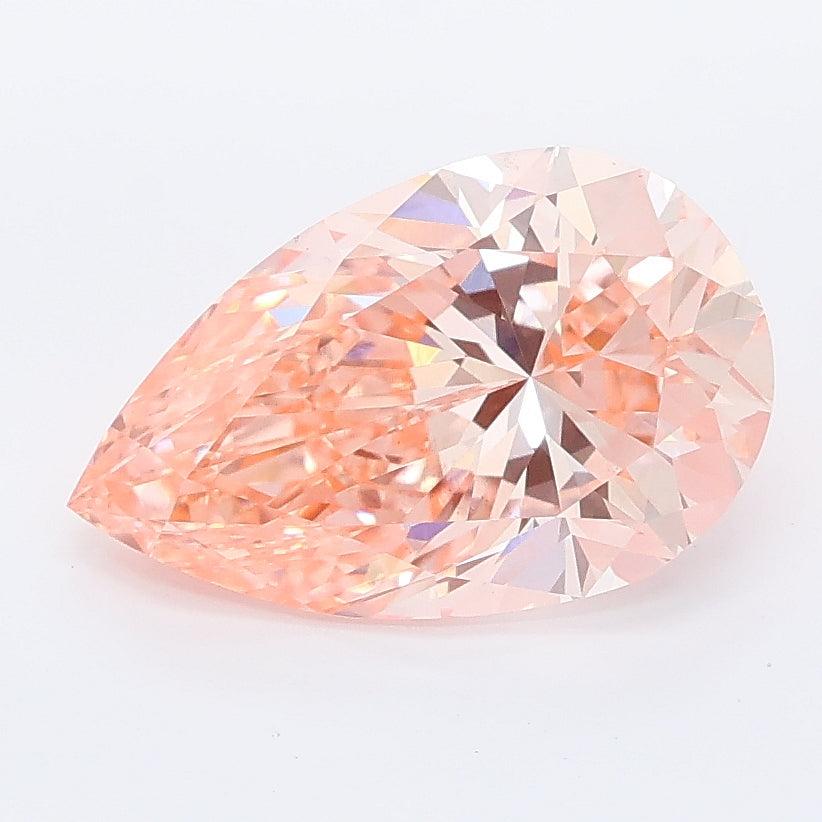 2.53 carat fancy vivid pink pear lab grown diamond VS1 clarity