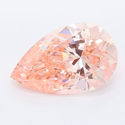 2.53 carat fancy vivid pink pear lab grown diamond VS1 clarity