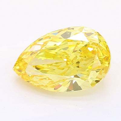 1.21 carat fancy vivid yellow pear lab grown diamond VS1 clarity