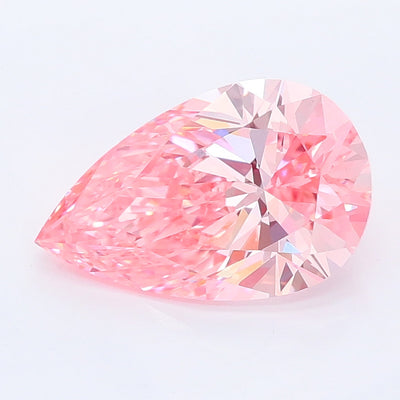 2.06 carat fancy vivid pink pear lab grown diamond VS1 clarity