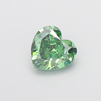 1.09 carat fancy vivid green heart lab grown diamond VVS2 clarity
