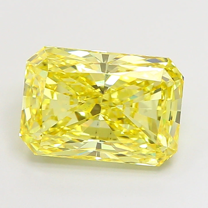 4.03 carat fancy intense yellow radiant lab grown diamond VS1 clarity