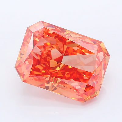 7.03 carat fancy brownish orange radiant lab grown diamond VS1 clarity
