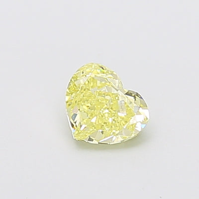 0.51 carat fancy yellow heart lab grown diamond VVS2 clarity