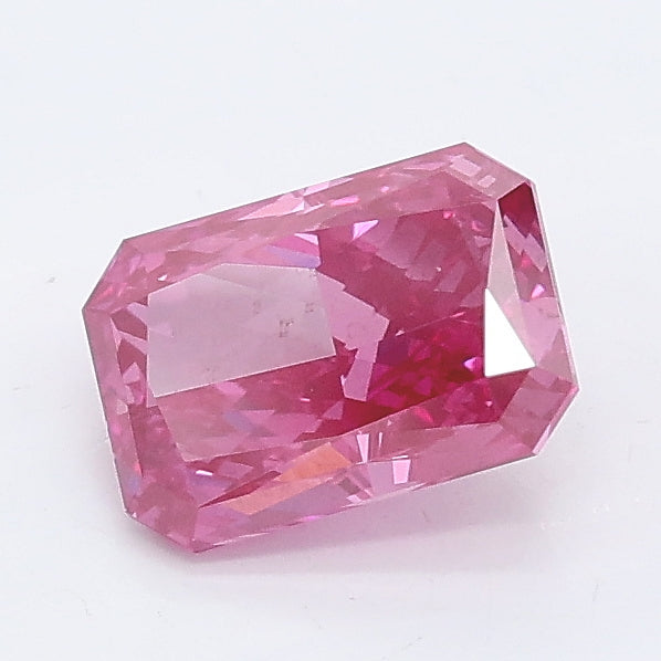 1.05 carat fancy vivid pink radiant lab grown diamond VS2 clarity