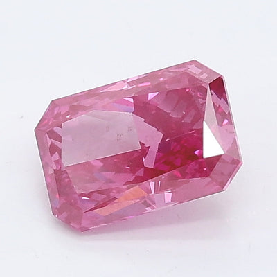 1.05 carat fancy vivid pink radiant lab grown diamond VS2 clarity