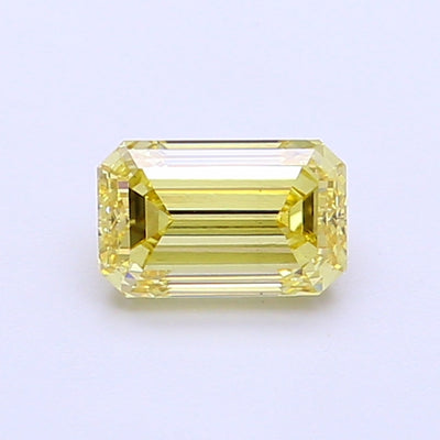 0.70 carat fancy intense yellow emerald lab grown diamond VS1 clarity