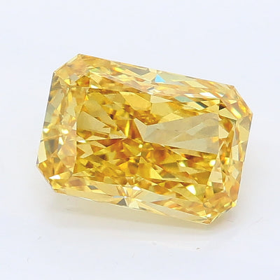 2.14 carat fancy intense yellow radiant lab grown diamond VS2 clarity