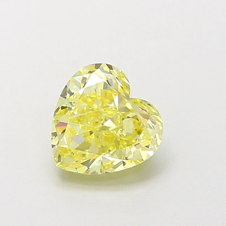 1.52 carat fancy intense yellow heart lab grown diamond VS1 clarity