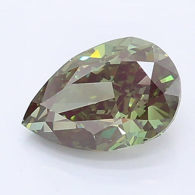 1.12 carat fancy vivid green pear lab grown diamond VS1 clarity