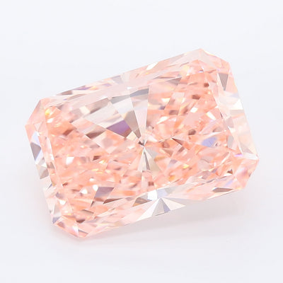 7.01 carat fancy vivid pink radiant lab grown diamond VS1 clarity