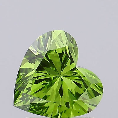 1.51 carat fancy vivid green heart lab grown diamond VS2 clarity